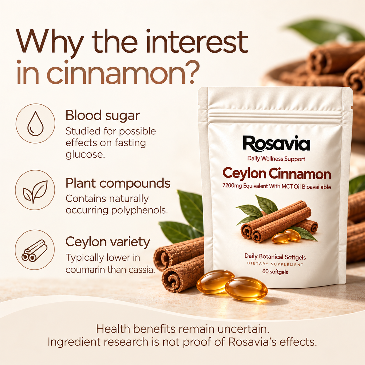 Rosavia - Ceylon Cinnamon Softgels